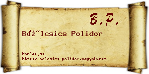 Bölcsics Polidor névjegykártya